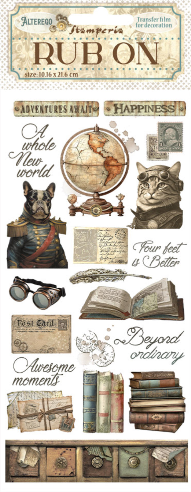 Stamperia Alterego Rub On - Books